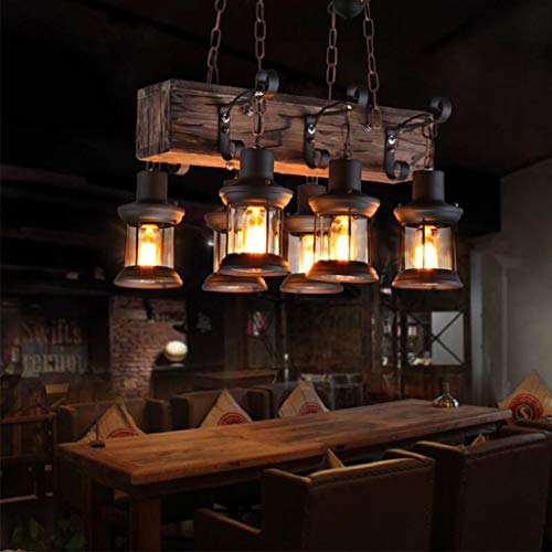Retro Pendelleuchte Aus Holz – Höhenverstellbar, E27 Fassung, Industrieller Vintage-Look Für Wohnzimmer & Küche