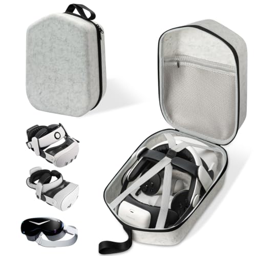 sarlar Hard Carrying Case for Meta Quest 3/3S/Oculus Quest 2/Pimax Dream Air, Large Space for BOBOVR S3 Pro/M3 Pro/Kiwi Design Battery Head Strap All Accessories, Ideal for Travel Home Storage
