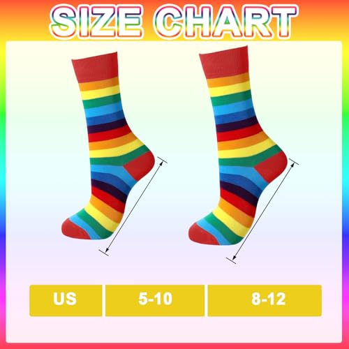 Bencailor 6 Pairs Rainbow Striped Socks Novelty Casual LGBT Athletic Cotton Socks for Adult3