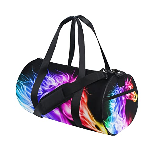 Fire Horse Duffel Bag,Canvas Travel Bag for Gym Sports and Overnight