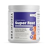 Brain Forza Super Fast Keto Electrolytes for Fasting - Premium Electrolytes, No Sugar or Flavoring w/Potassium, Sodium, Magnesium, Calcium, Zinc, Pink Himalayan Salt, (30srv, Unflavored)