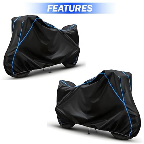 Image of Kerwa Waterproof Bike Cover Compatible with TVS Apache RTR 160 | Dust Proof, UV-Resistant, All-Weather Protection Bike Body Cover, Windproof Elastic Bottom