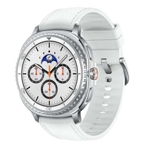 Samsung Galaxy Watch8 Classic (46mm Bluetooth, White) with 3nm Processor | Dual GPS | Sapphire Glass & Stainless Steel | 5ATM & IP68 | BP, ECG, IHRN &