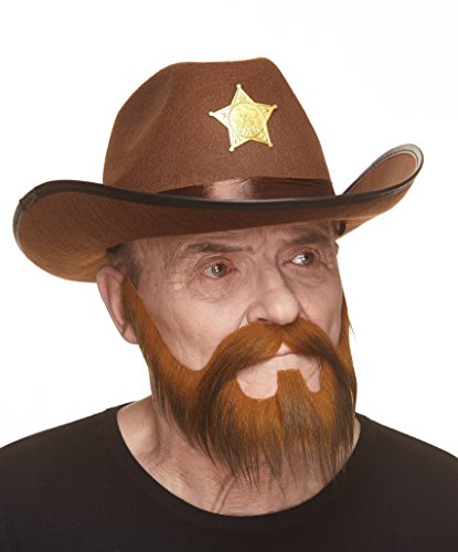 Fausse moustache et barbe rousse rousses auto-adhésives
