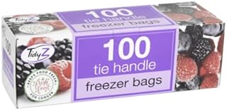 Food & Freezer Bags with tie Handles.- 100 Pack