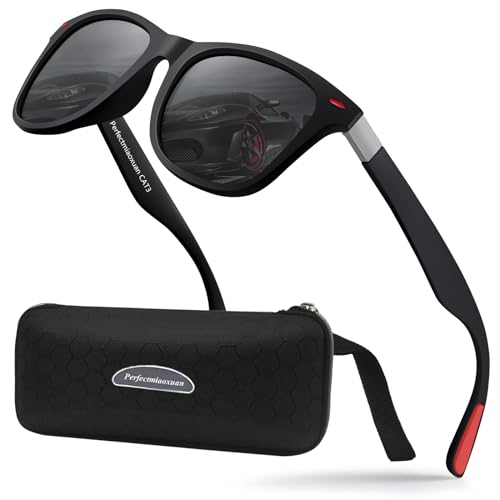 Perfectmiaoxuan Gafas de sol polarizadas para hombres y mujeres Verano Vacaciones futuristas Pesca Conducción clásicos vintage gafas irrompibles protección UV