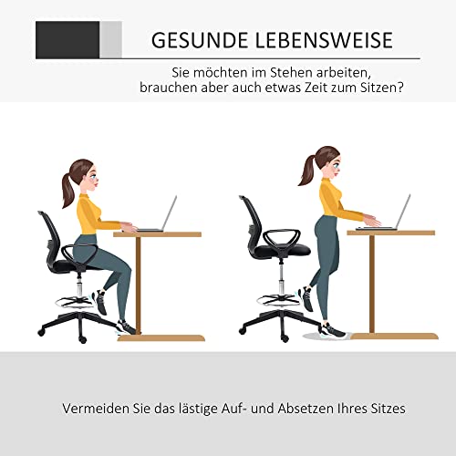 Ergonomischer Bürostuhl mit Armlehnen und Verstellbarem Fußring