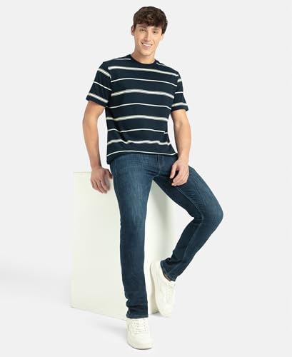 Image of Jockey 2715 Men Super Combed Cotton Rich Striped Round Neck Half Sleeve T-Shirt