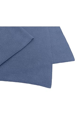 Image of Lilax Cotton Knit Receiving Blanket, Warm Cozy Swaddle Cuddle Stroller Crib Blanket for Newborns Infants & Toddlers 33.5 inch x 31.5 inch, Indigo