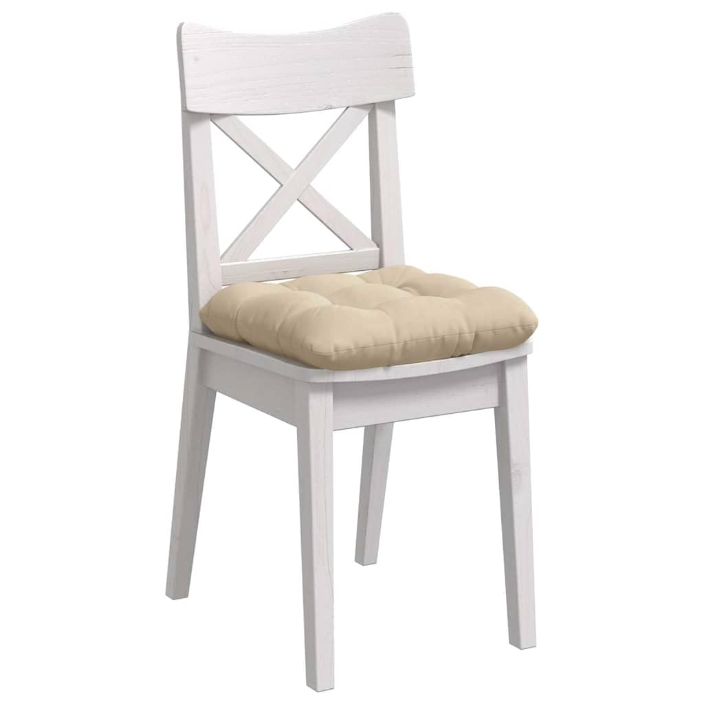 4er Set Sitzkissen Creme 45x45x12 cm aus Mikrofaser - Weiche Stuhlkissen mit abnehmbarem Bezug für Sofa, Esszimmer und Home Office - Bequeme Dekokissen mit Polyesterfüllung