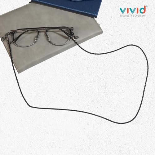 Image of Unisex Spec Holder Hook & Loop Anit Slip Eyewear Lanyard Faux Leather Chain