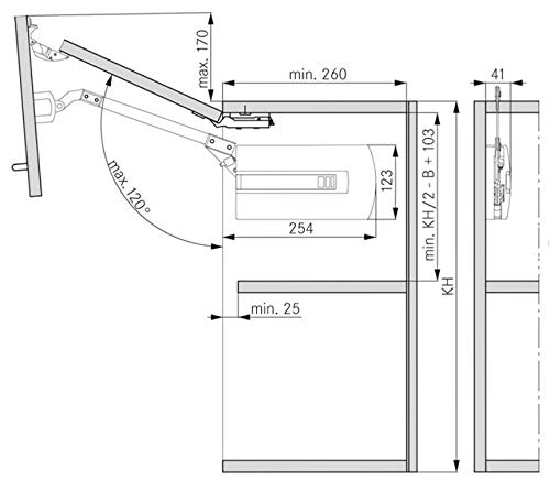 Grass Kinvaro F-20 Falt-Klappenbeschlag F20 Typ 7 / C Set HETAL NOBILIA Neu + Videomontageanleitung - Image 3