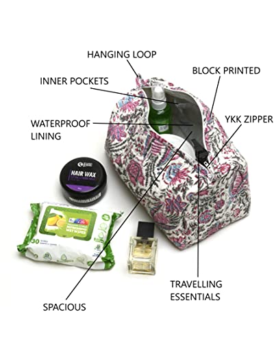Image of Cosmetic Bag for Women & Men Makeup Pouch with Loop for Hanging Toiletry Bags for Travel Grooming Kit Storage Pouch Multicolor 23.5 x 11.5 x 17.5 Cm
