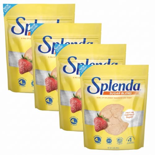 SPLENDA Low Calorie Sweetener for Baking Resealable Bag, Sugar Blend, 32 Ounce (Pack of 4)