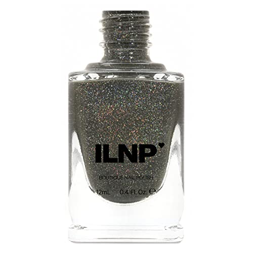 Image of ILNP Alexander - Khaki Olive Green Holographic Nail Polish, Neutral Earth Tone, Chip Resistant Manicure, Non-Toxic Nail Lacquer, Vegan, Cruelty Free, 12ml
