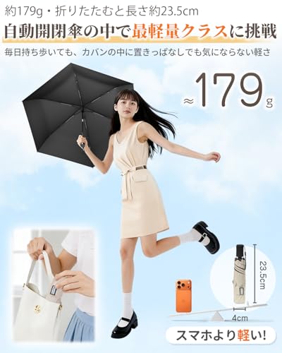 日傘 おりたたみ傘 軽量 約179g レディース 自動開閉 完全遮光100% UVカット UPF50+ 紫外線対策 日焼け防止 暑さ対策 高密度400T生地 滑らかで優しい肌触り 耐風撥水 晴雨兼用 6本骨 コンパクト 折りたたみ傘 夏 通勤 通学 旅行 アウトドア メンズ 母の日 父の日 お祝い 誕生日 プレゼント 折り畳み傘 7102 (黄色) [3]