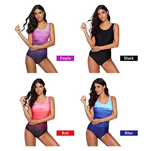 Yialia Maiô de uma peça para mulheres com xícaras acolchoadas destacáveis X fato de banho traseiro M