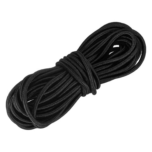 PATIKIL Elastic Bungee Cord, (3/32" x 16 FT, Pure Black) Heavy Duty Polyester Bungee Cord Suit for - DIY Projects Kayak Strap Tarp Tie Down Canopy Boating Camping Tent
