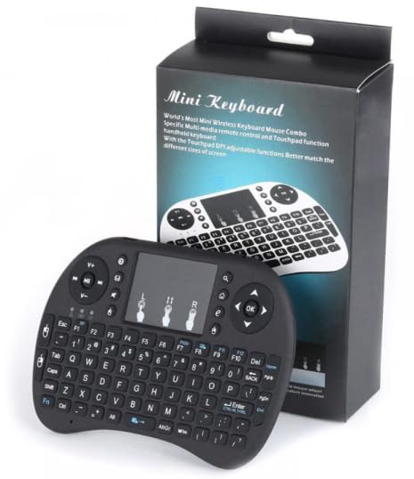 Mini 2.4Ghz Wireless Touchpad Keyboard with 360 Degree Flip, USB Drive Port Rechargeable Lithium-Ion Battery Ergonomically Handheld Design, Black-image-22