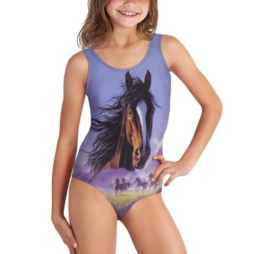 Image of WELLFLYHOM Girls Bathing Suits Size 5-14 One Piece Cross Back Swimsuit Sleeveless Full Coverage Swimwear for Beach Swimming