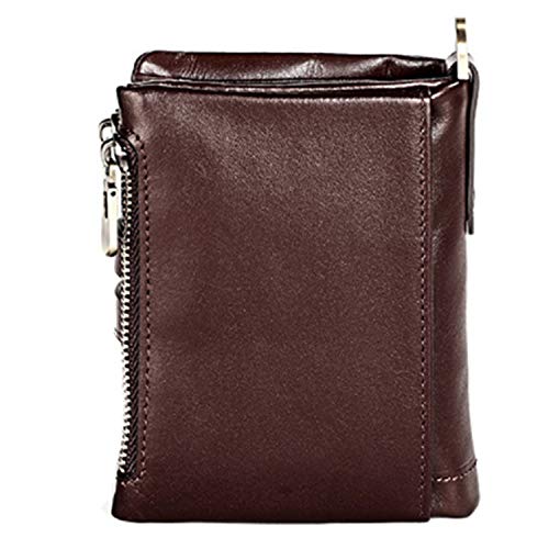 Vintage Women's RFID Blocking Leather Wallet small Chain (Coffee)4
