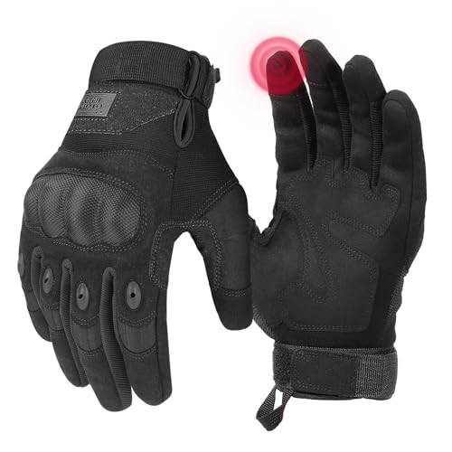 KEMIMOTO Tactical Gloves for Men, Touchscreen Motorcycle Gloves with Hard Shell & Palm Padding for...