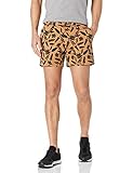 Goodthreads Men's Slim-Fit 5' Flat-Front Comfort Stretch Chino Short, Tobacco Brown/Black, Floral, 32