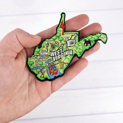 Imán acrílico en forma del estado West Virginia miniatura 3