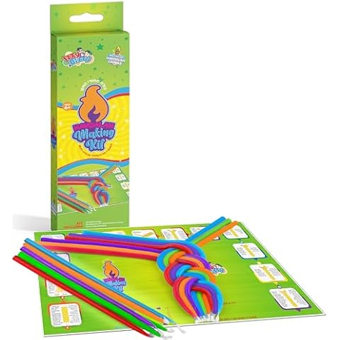 Izzy 'n' Dizzy Havdalah Candle Making Kit for Kids - DIY Candle Arts and Craft Kits - Braided Havdalah Wax Candle Making Kit for Adults and Kids - Create Your Own Braided Multicolored Havdalah Candle Cover