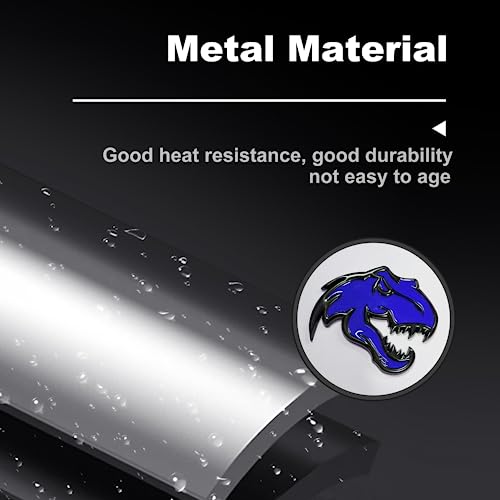 Image of A Pair Dinosaur Metal Emblem Sticker for Dodge RAM TRX 1500 2500 3500 Charger Challenger (Blue)