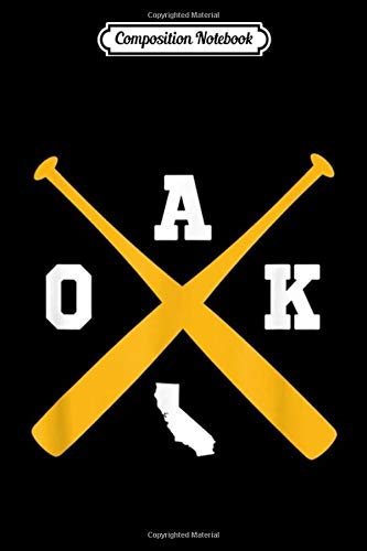 Composition Notebook: Vintage Oakland Baseball Bats OAK State Outline Journal/Notebook Blank Lined Ruled 6x9 100 Pages