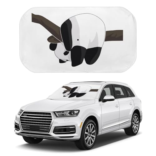 カーシェード かわいい 面白い パンダ フロントガラスカバー 折りたたみ 車用サンシェード 傘型 カーフロントカバー フロントガラスカバー 遮光サンシェード 紫外線対策