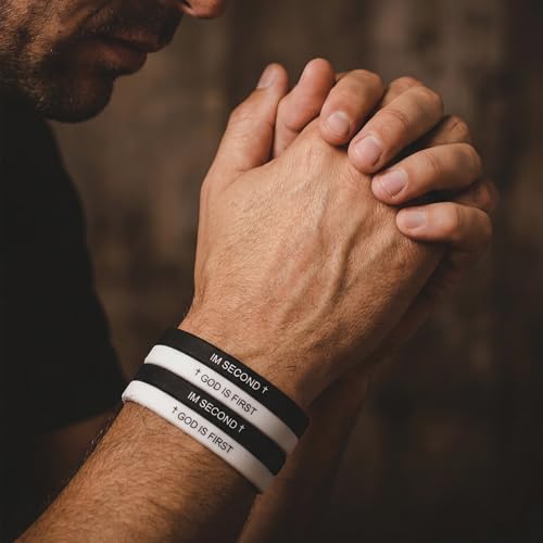 6 Pulseras religiosas cristianas de silicona miniatura 7