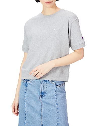 [チャンピオン] tシャツ半袖 UVカット ワンポイントロゴ ショートスリーブスウェットシャツ ウィメンズ ベーシック CW-T014 オックスフォードグレー M