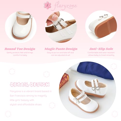 Image of Flaryzone Toddler Little Girl Mary Jane School Uniform Oxfords Flat Dress Shoes
