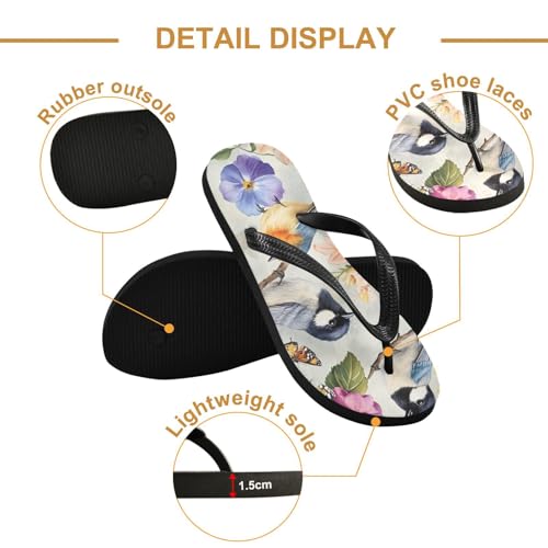 Bird Flowers Spring Flip Flop Beach Summer Casual Sandal for Women & Men Shower Shoes 208611752