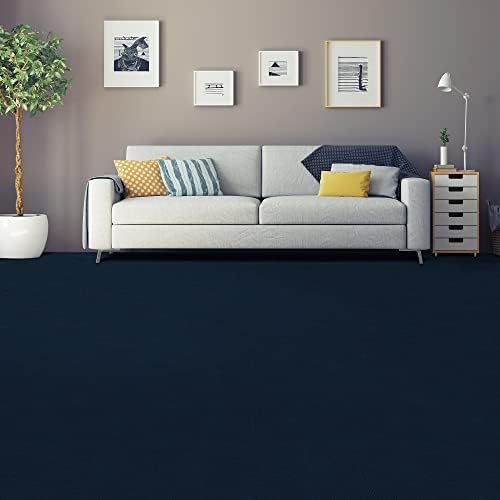Nexus Self Adhesive 12-Inch Carpet Floor Tiles, 12 Tiles - 12" x 12", Navy Blue - Peel & Stick, DIY Flooring for Kitchen, Dining Room, Bedrooms & Bathrooms by Achim Home Decor