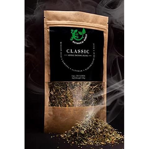 Smoking Blend Tobacco Nicotine Free Classic Herbal Mix by BOTANICAL WORLD - Smoke Herbs - Rolling as Cigarettes, Pipe, Vape - Natural Substitute Alternative Blend Cover