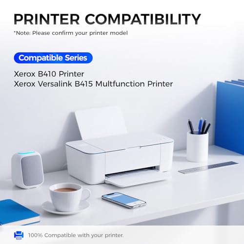 Image of B410 B415 Black Toner Cartridge Replacement for Xerox 006R04725 006R04726 | Compatible with Xerox B410 VersaLink B415 B415DN Multfunction Printer Toner Ink | 1-Pack High Capacity with Chip