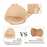 TopBine Removable Bra Pads Inserts Women's Comfy Sports Cups Bra Insert for BIkini Top Swimsuit (C/D Beige, C/D) - Image 3