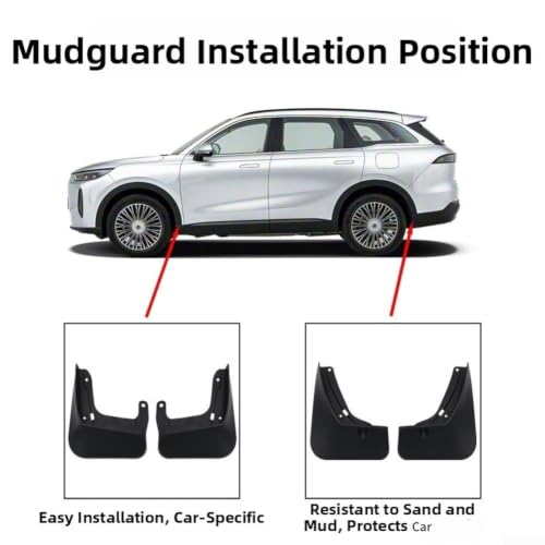 Bavettes garde-boue Chery Tiggo 9 2026 PHEV kit gris foncé TPE - 7