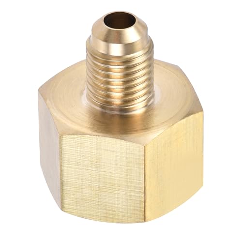 Image of YOKIVE Pipe Fitting, Brass Tube Adapter Connectors, Great for Hydraulic Applications (1 /4 SAE Flare Male & 1 /2 SAE Female)