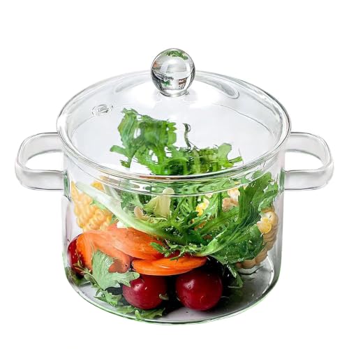Borosilicate Glass Simmer Pot with Lid,2 L...