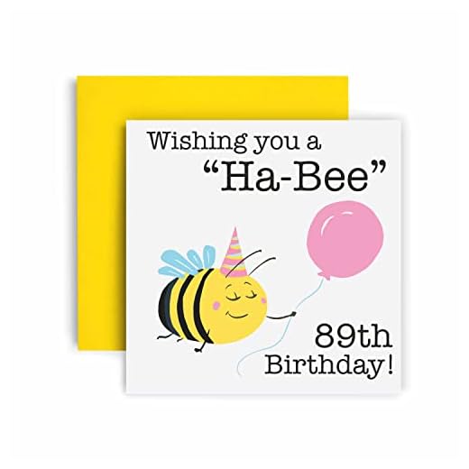 Huxters Tarjetas de cumpleaños para mujer, tarjeta de cumpleaños número 89 para ella, divertidas tarjetas de cumpleaños para mamá, abuela, niñera, nana, bonita tarjeta de cumpleaños 89 con sobre (89)