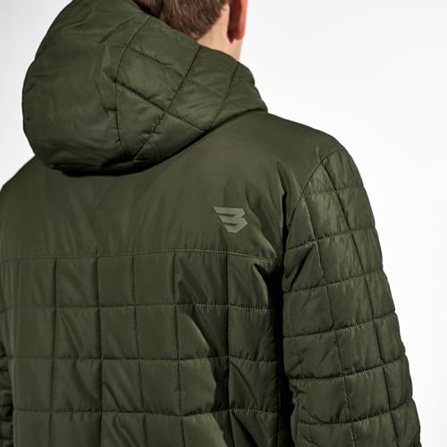 Image of BURLEBO Men's Puffer Jacket - Lightweight Quilted Winter Coat with Zipper Pockets