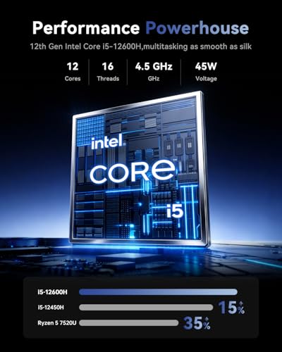 ACEMAGIC Gaming Laptop – 2026 nieuwste 15,6-inch FHD-display-laptop met Core i5-12600H-processor met maximaal 4,5 GHz, 16 GB RAM DDR4, 512 GB NVMe PCIe 3.0 SSD Gaming Notebook, lichtgewicht - Afbeelding 4