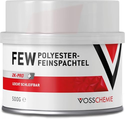 Vosschemie Feinspachtel 500g 2K Spachtelmasse styrolfrei für Auto KFZ Karosserie Boot Metall Holz & GFK schnell schleifbar