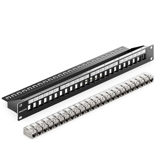Panneau de brassage CAT7 deleyCON avec coupleur RJ45 Keystone pour câble réseau RJ45