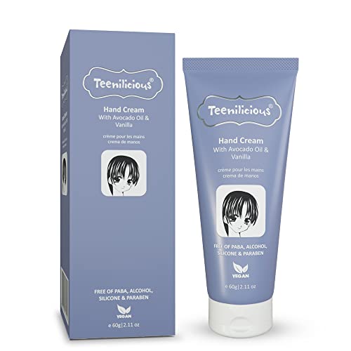 Teenilicious Hand Cream for Women | Winter Cream for Dry and Rough Hand | Avocado Oil & Vanilla | Vegan | Free from Alcohol, Silicones, Paraben & Sulphates | Skin Moisturizing Cream | All Skins Type – 60gm