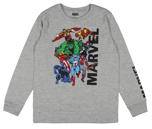 Marvel Boys' Avengers In Action Character Group Kids Long Sleeve T-Shirt